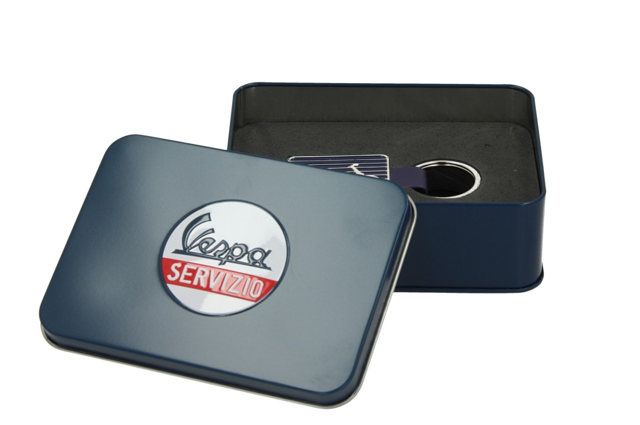 Vespa keychain, Vespa Servizio blue