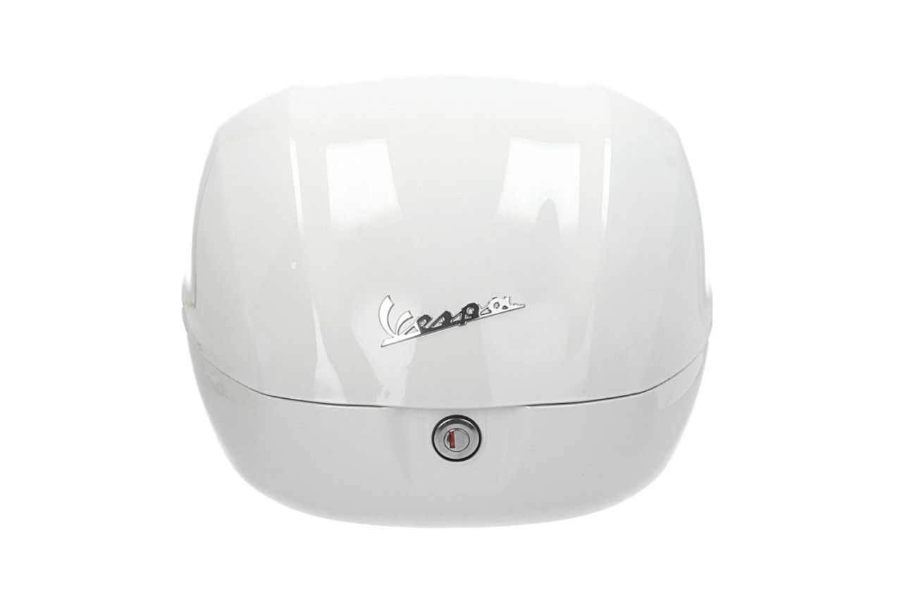 Topcase Kit 32L white (B04), back cushion black, luggage rack chrome for Primavera