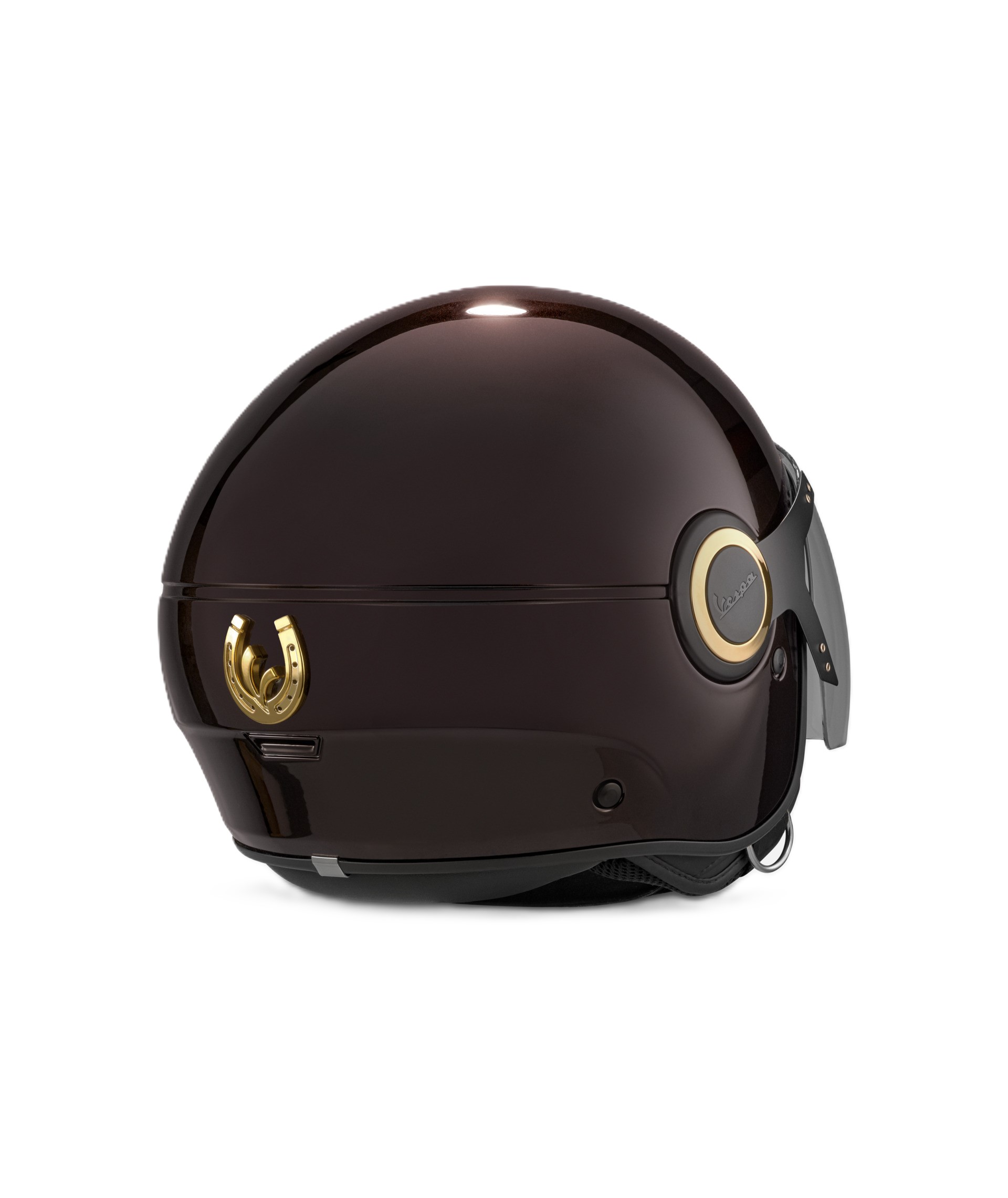 Vespa Demi Jet 946 Horse Open-Face Helmet, Glossy Brown