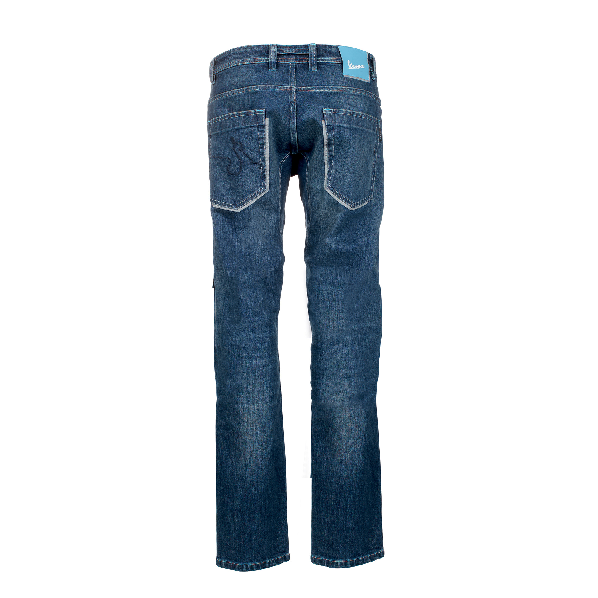 Vespa pants polyester denim blue