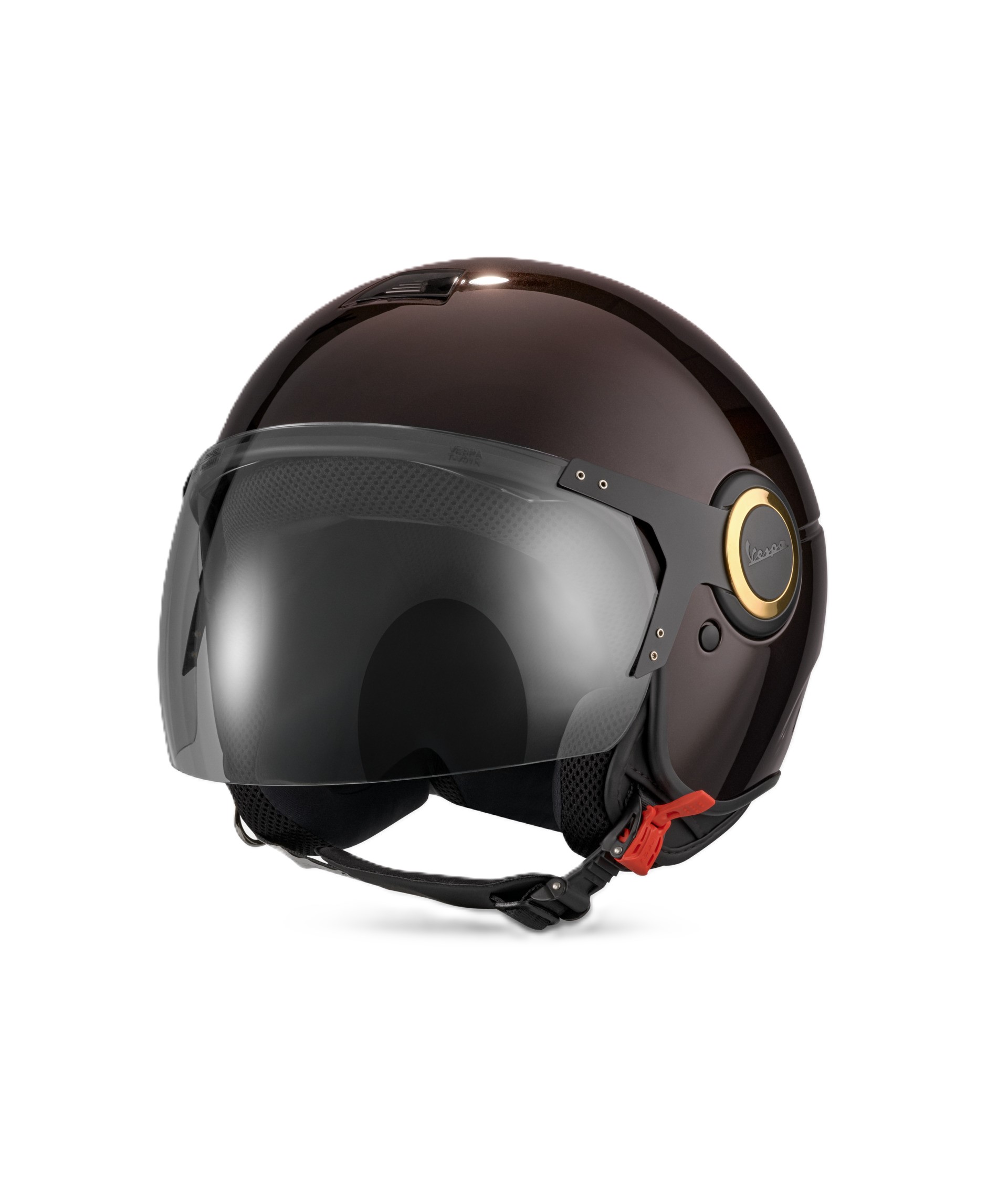 Vespa Demi Jet 946 Horse Open-Face Helmet, Glossy Brown