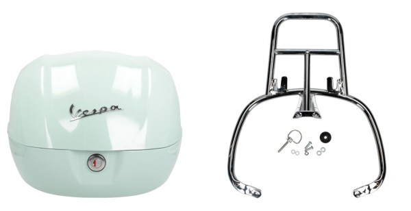 Topcase Kit 32L latte menta (350/A), luggage rack chrome for Primavera