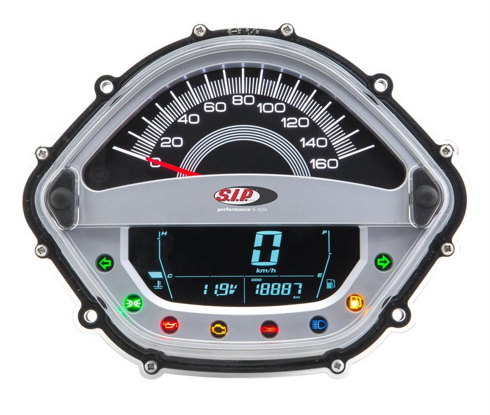 Speedometer, Rev Counter for Vespa GTS, GTS Super, 125-300ccm ('14-'16)  silver