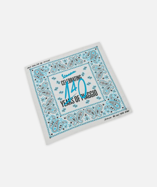 Vespa bandana "140 years Piaggio" white blue