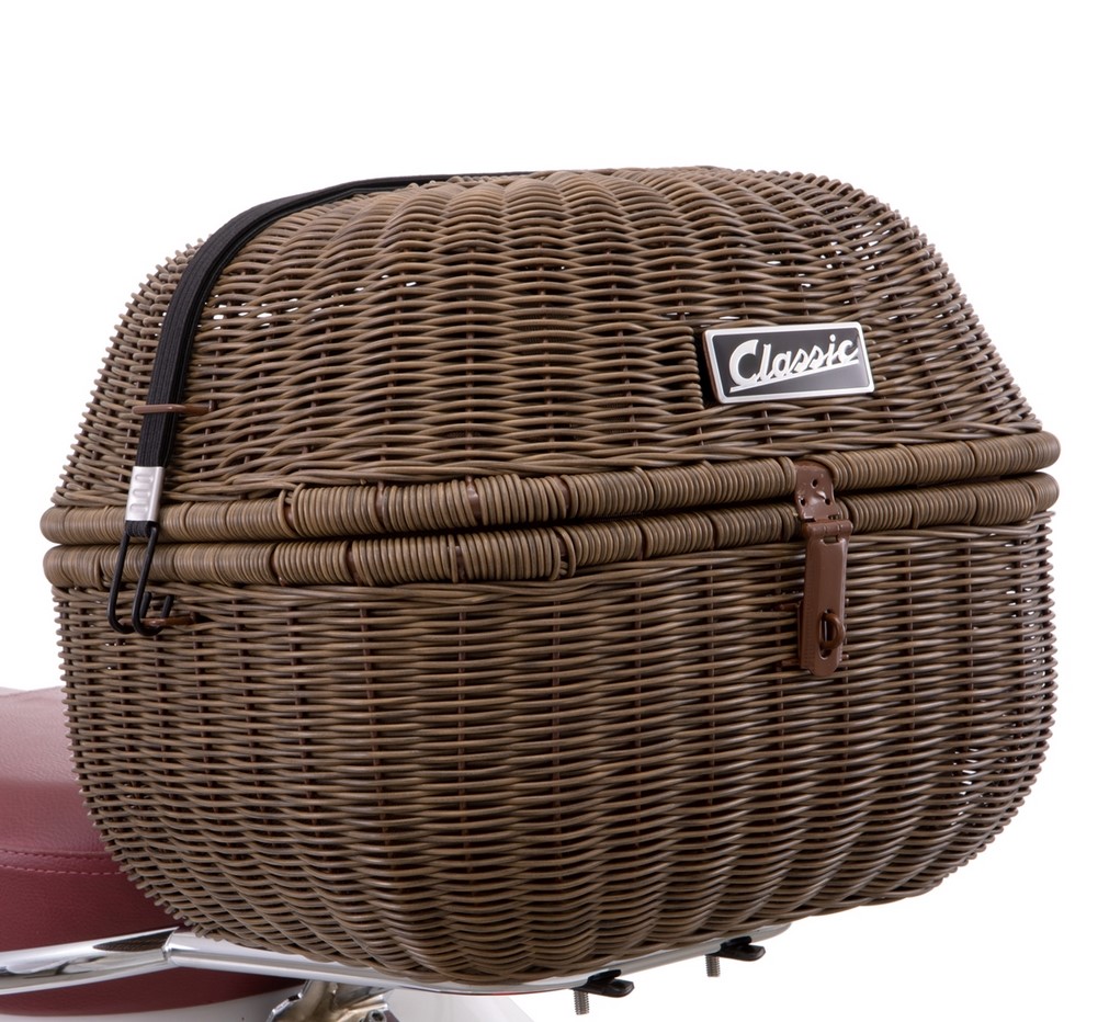 Luggage basket kit Classic for Vespa GTS/GTV/GT60 125-300cc, dark brown