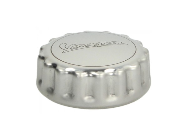 Gas cap, aluminum, with lettering Vespa - Original Piaggio