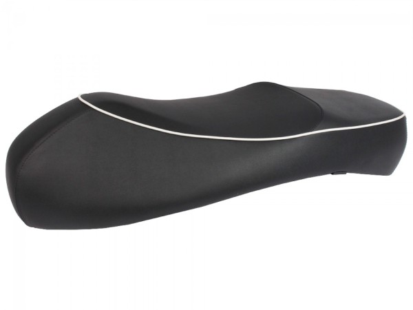 "Double seat" Black with white piping for Vespa GTS