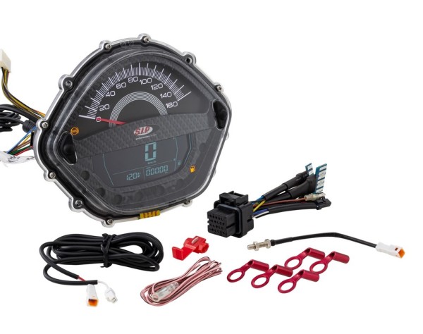 Speedometer/Rev Counter for Vespa GT/​GT L 125/​200ccm/​ GTS 125ccm, carbon-look